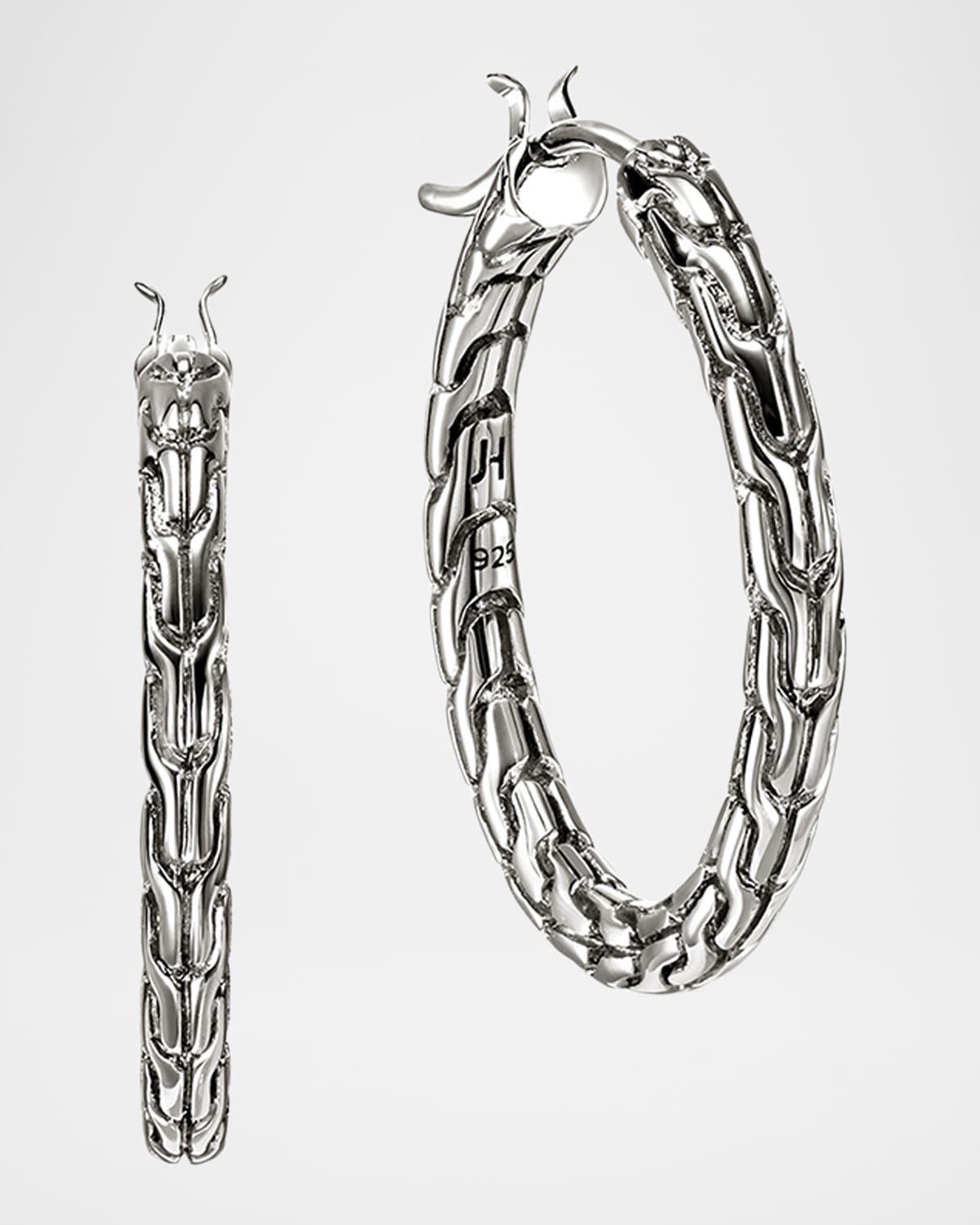 Sterling Silver JH Essential Flex Hoop Earrings, 22mm