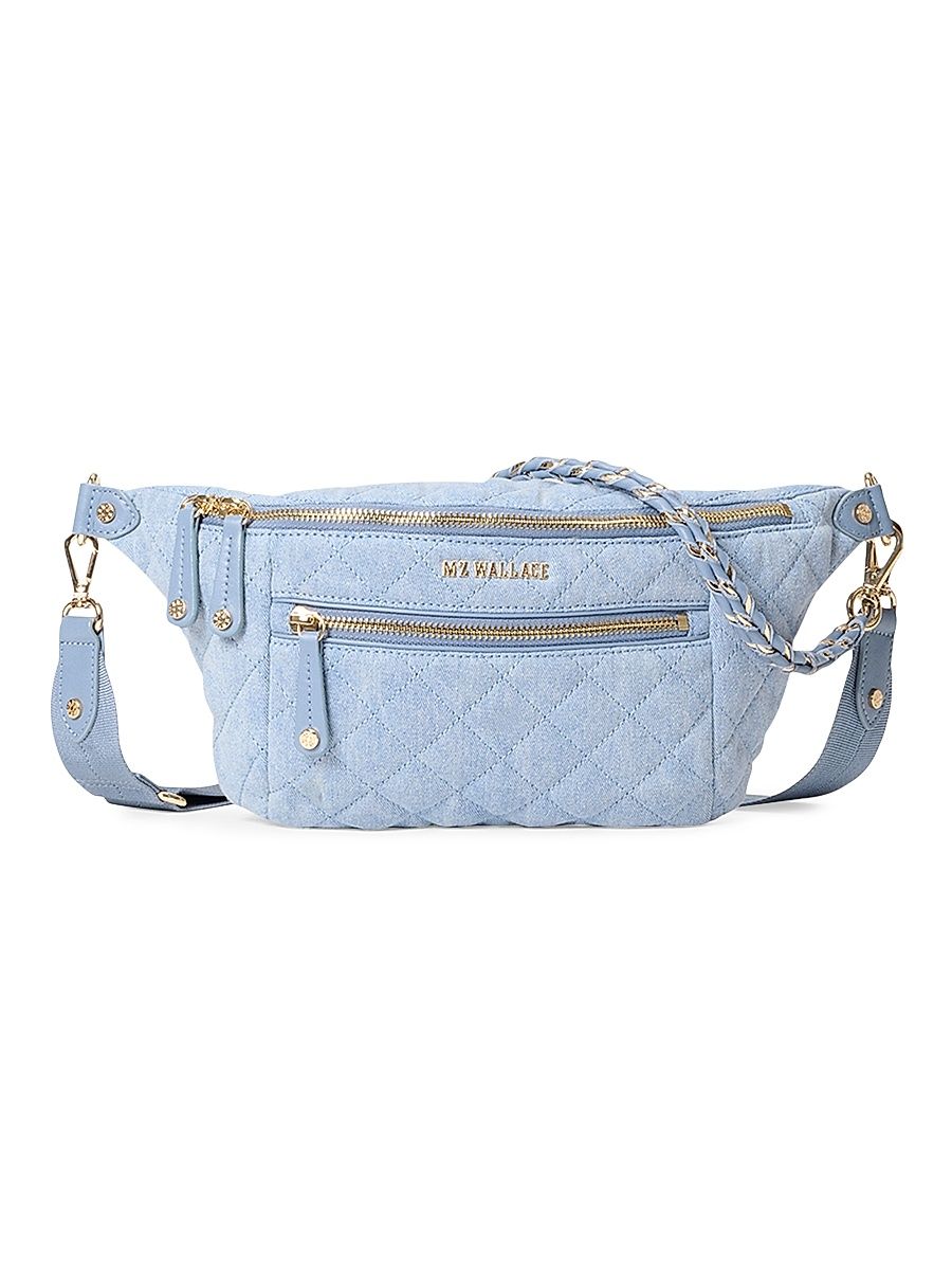 Women's Small Crosby Quilted Denim Crossbody Sling Bag - Blue