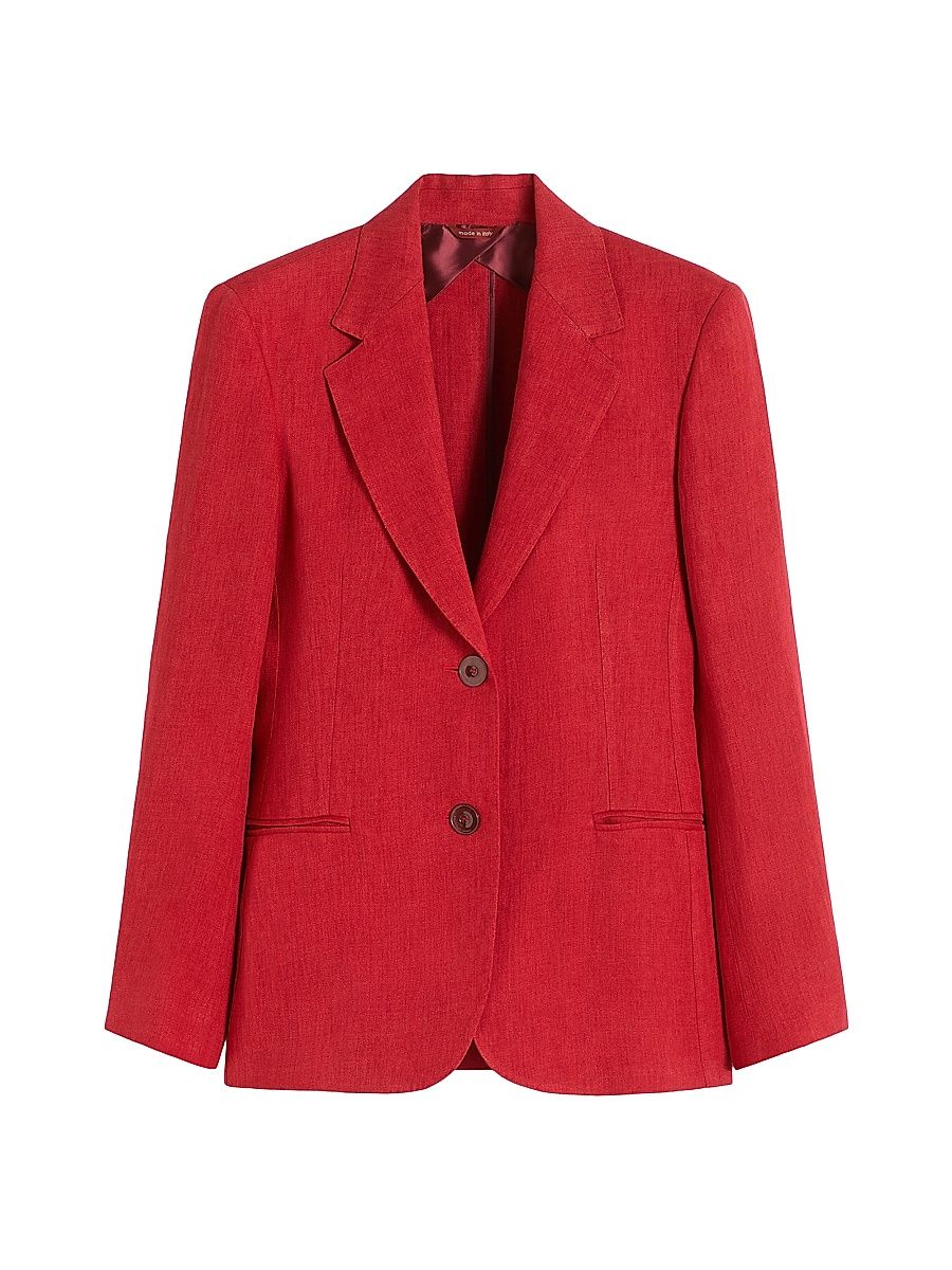 Women's Linen Twill Blazer - Red - Size 16