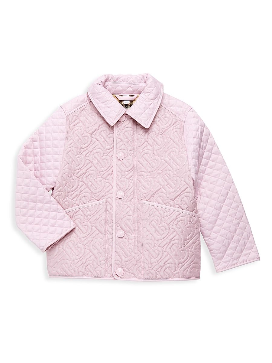 Little Girl's & Girl's Giaden Quilted Monogram Jacket - Pastel Pink - Size 10
