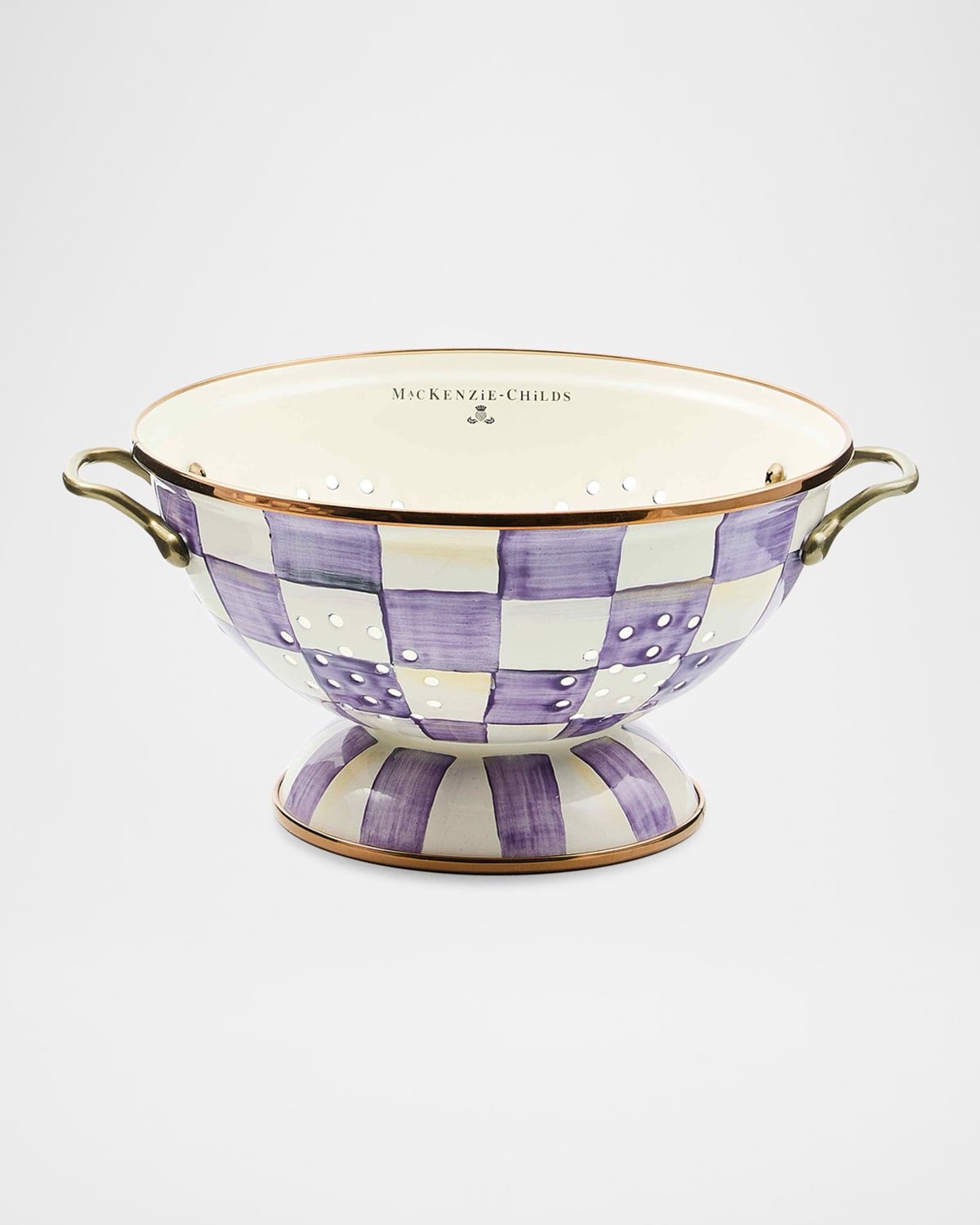 Violet Check Large Colander