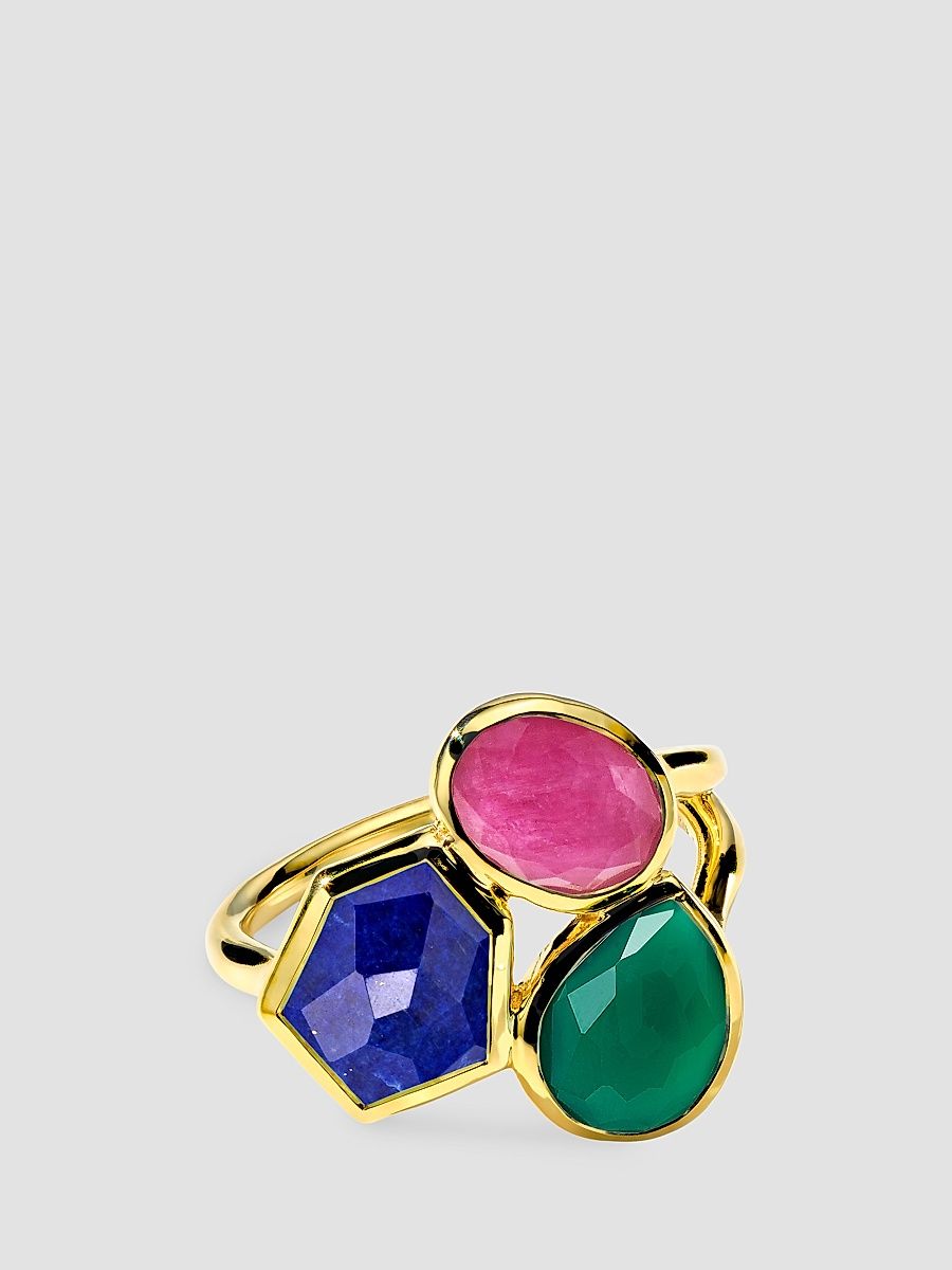 Women's Rock Candy 18K Yellow Gold & Multi-Gemstone Cluster Ring - Gold - Size 7