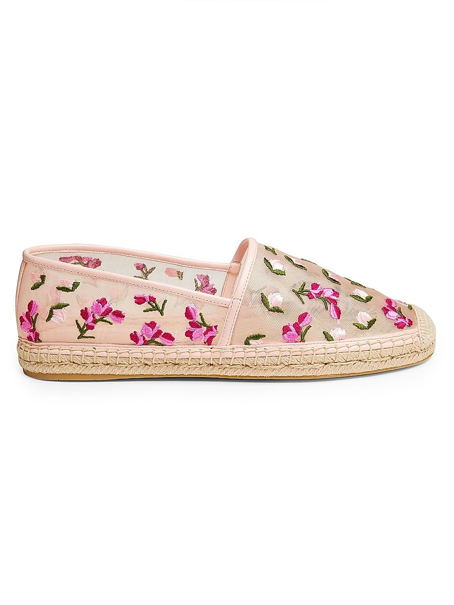 Women's BareItAll Floral-Embroidered Mesh Espadrilles - Rosewater Multi - Size 9