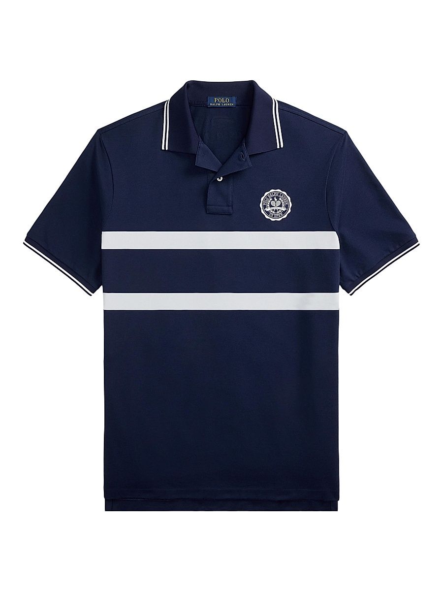 Men's Ralph Lauren x US Open Classic Fit Mesh Polo Shirt - Refined Navy Ceramic White - Size XXL