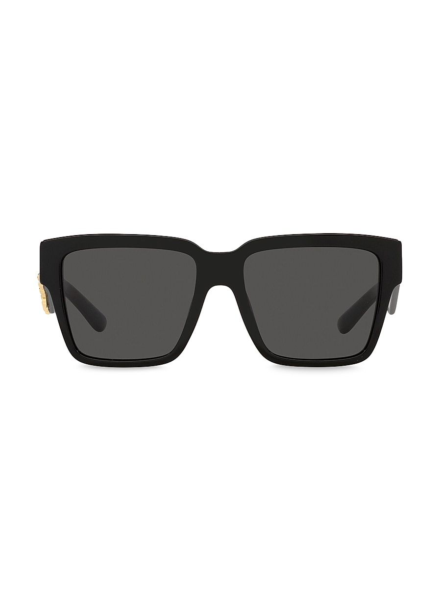 Women's Havana 55MM Square Sunglasses - Black