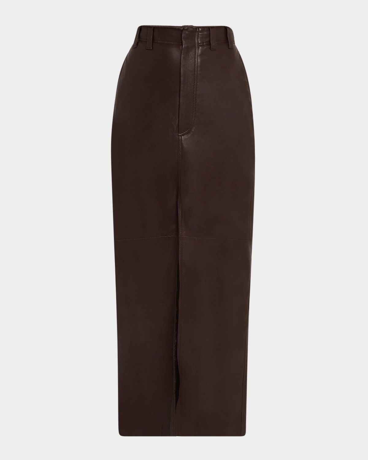 Leather Front-Slit Skirt