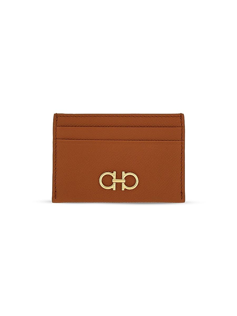 Women's Gancini Leather Card Holder - Naturale Resort
