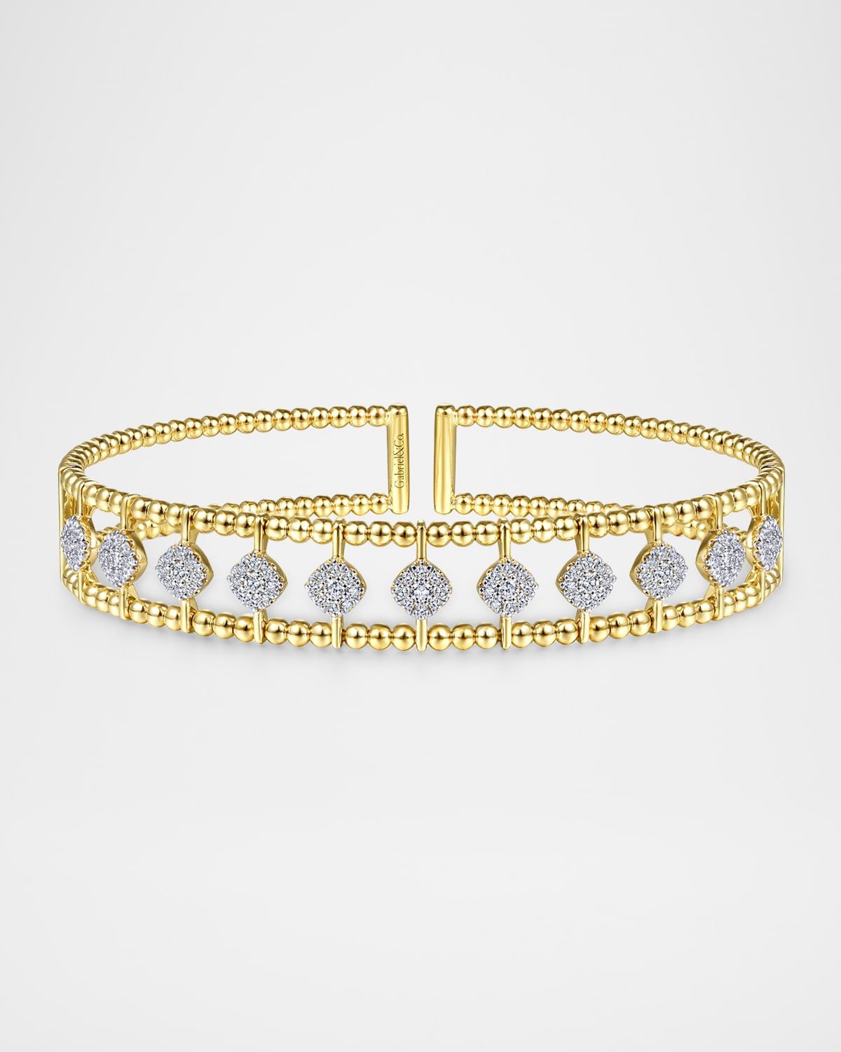 14K Yellow Gold Bujukan Diamond Cuff Bangle