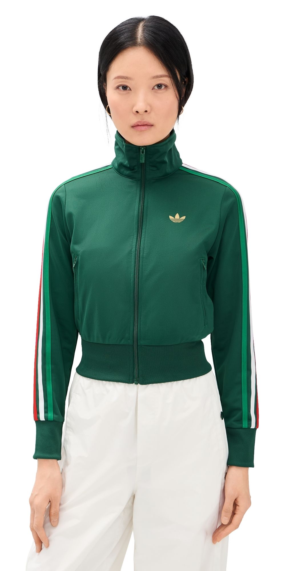 adidas Firebird Classic Track Top Team Dark Green/Bold Green/Wh XS