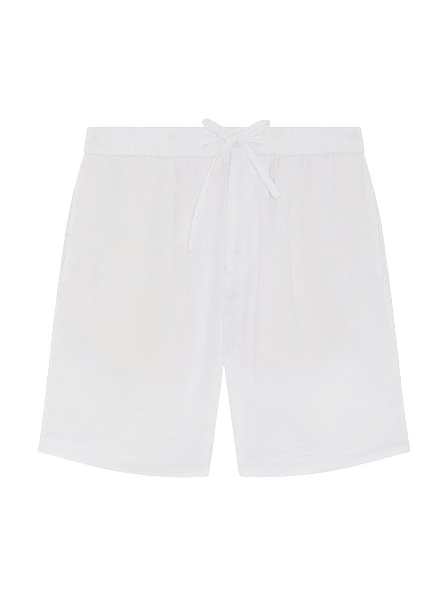 Men's Felipe Linen-Cotton Drawstring Shorts - White - Size 36