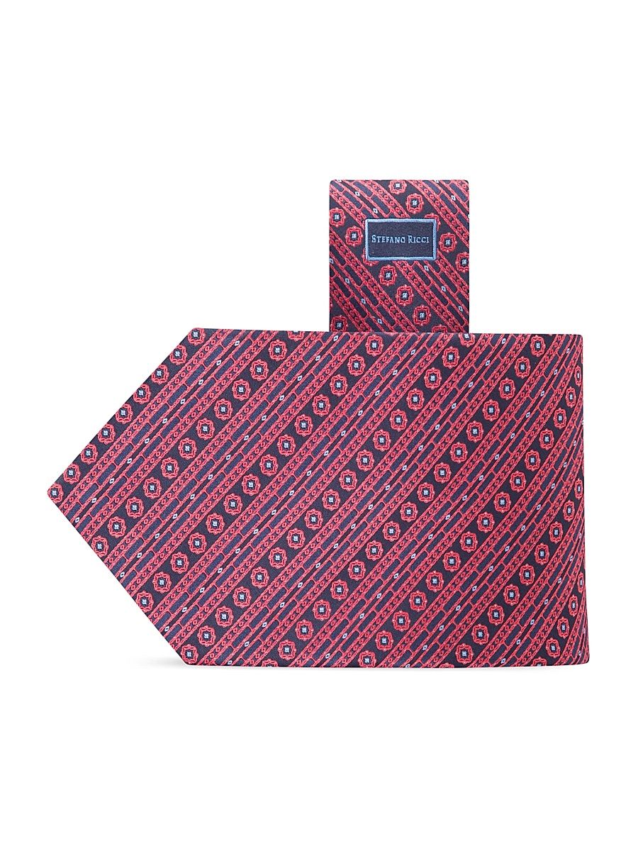 Men's Luxury Tie - Dark Red And Black