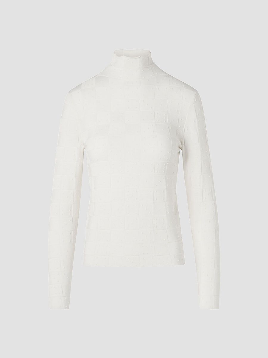 Women's Wool Textured Knit Sweater - Winter White - Size 16