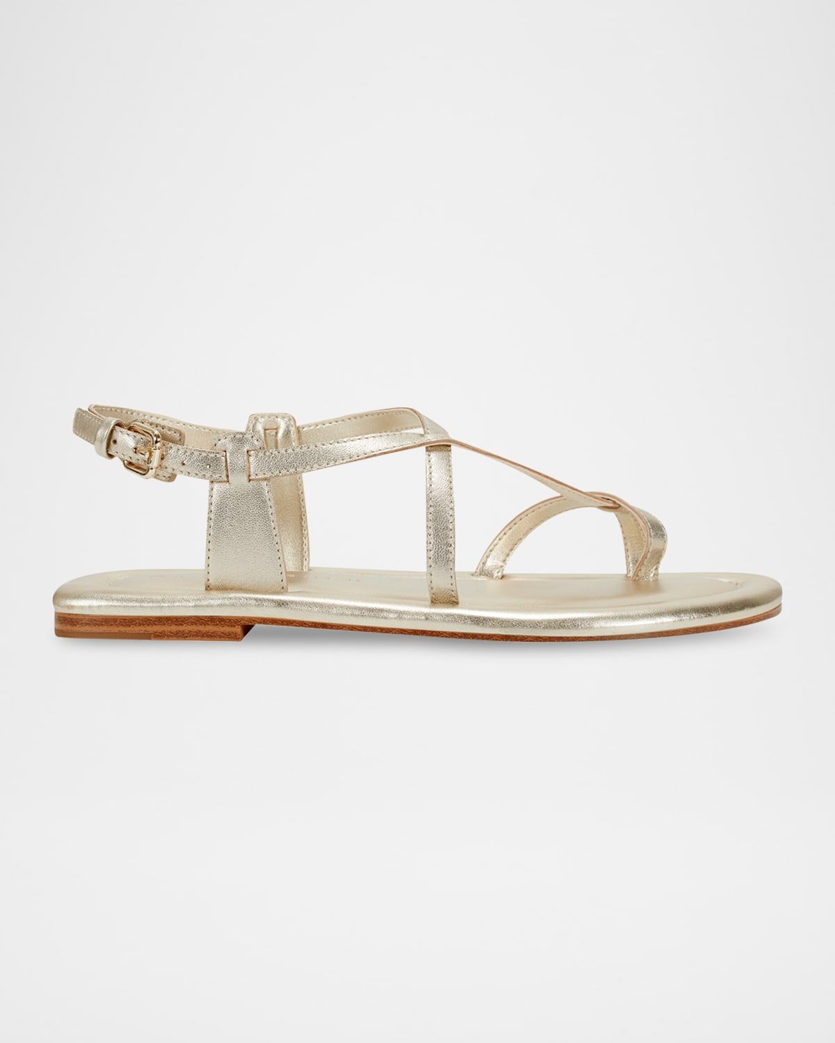 Gerty Strappy Leather Flat Toe-Ring Sandals