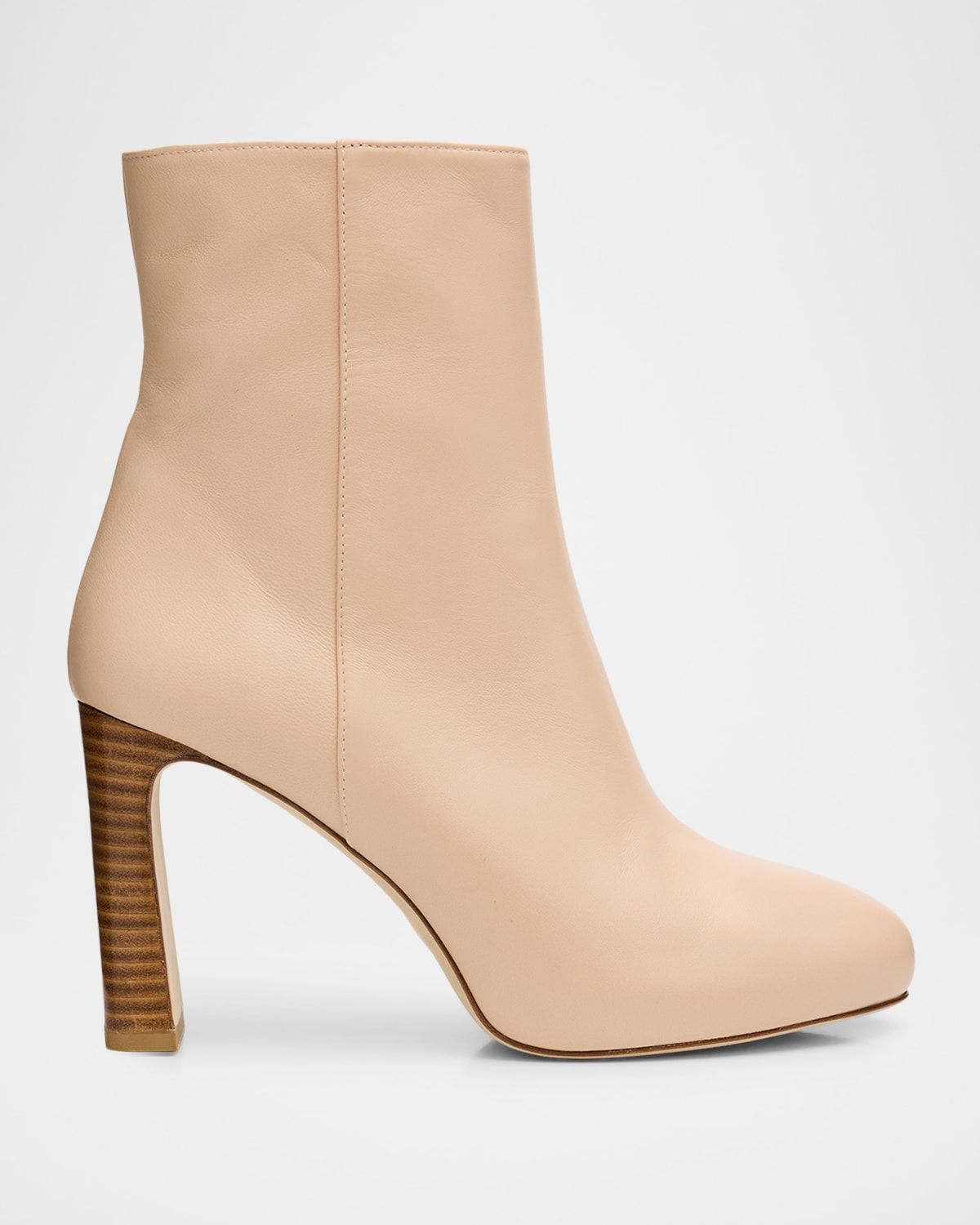 90mm Babette Leather Platform Booties