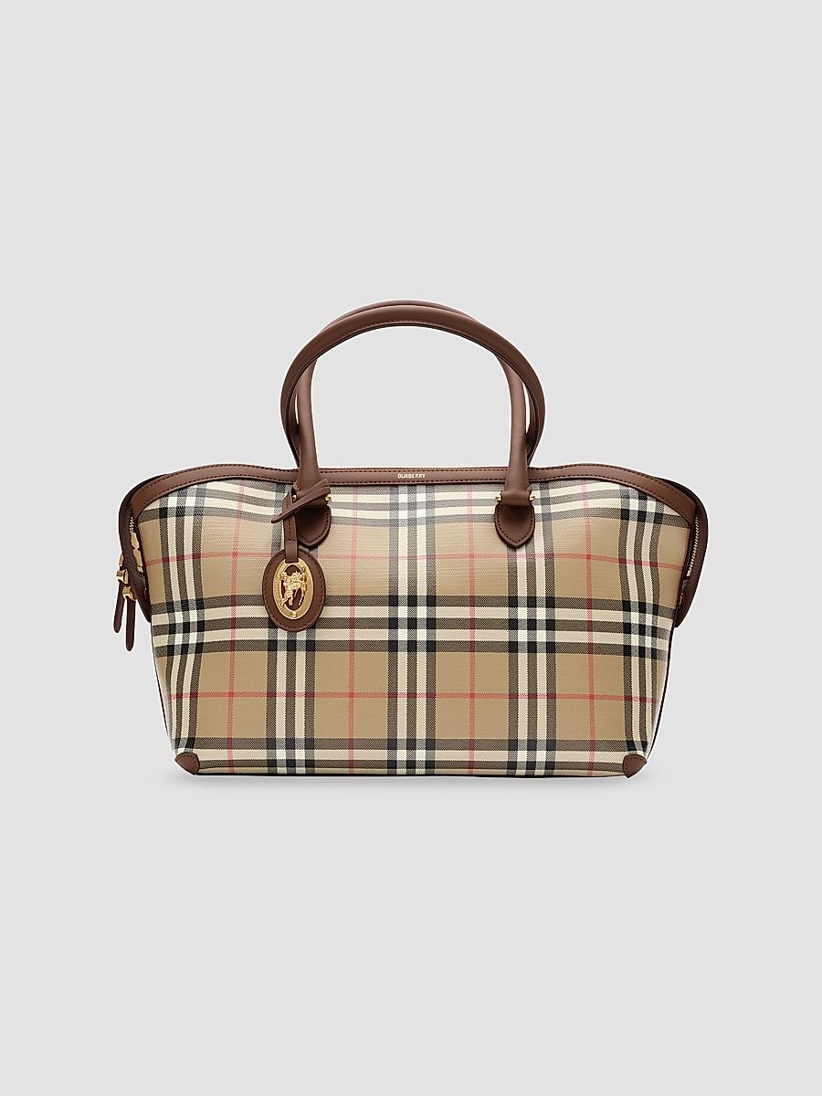 Women's Check Zipped Tote - Archive Beige