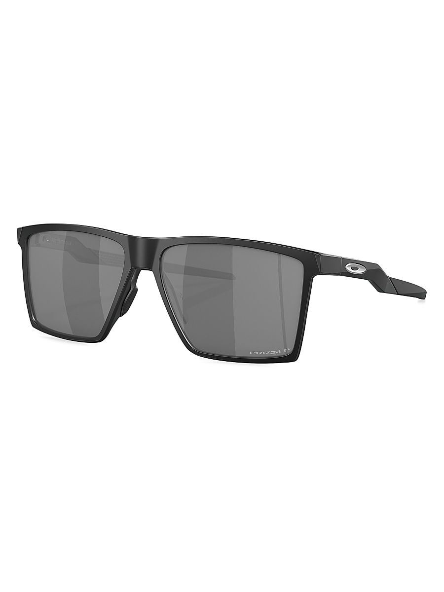 Men's Futurity 57MM Square Sunglasses - Shiny Black Grey
