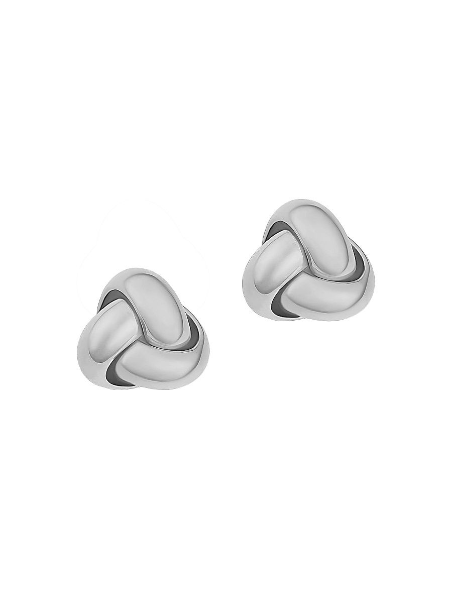 Women's 14K White Solid Gold Forget Me Knot Studs - White Gold