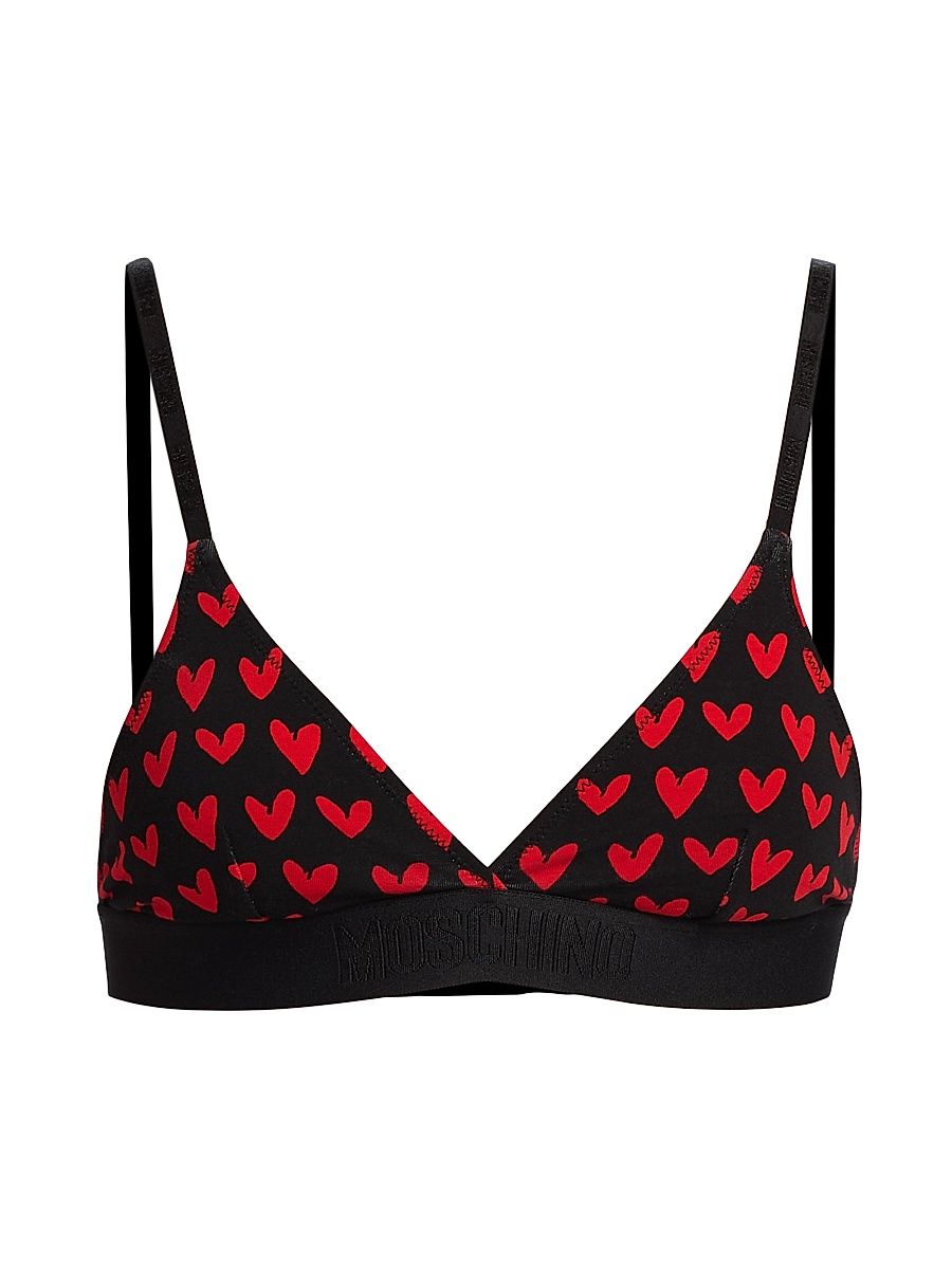 Women's Intimo Donna M Hearts Triangle Bra - Multi Black - Size XL