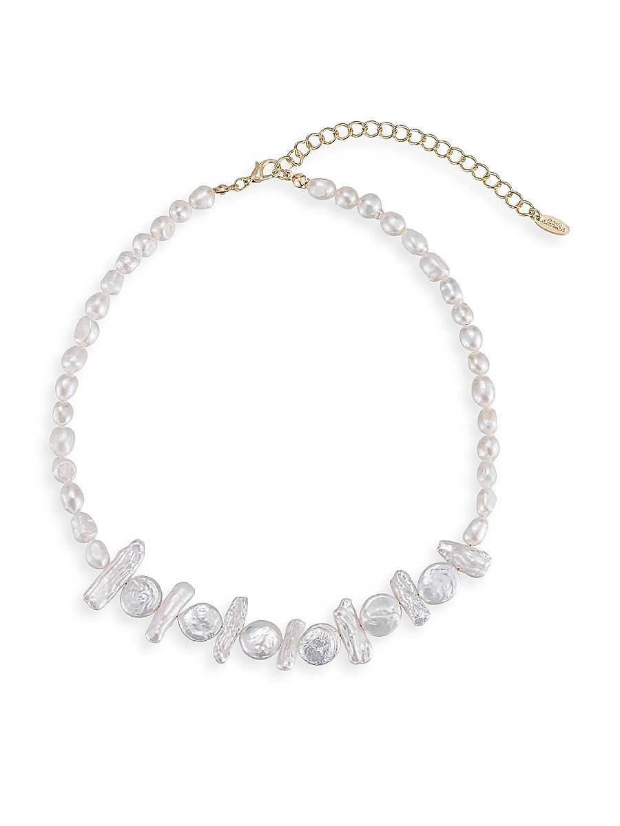 Women's Coastal Views 18K Gold-Plated & Freshwater Pearl Necklace - Gold