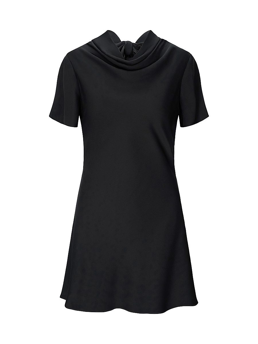 Women's Iris Stretch Silk Minidress - Black - Size XL