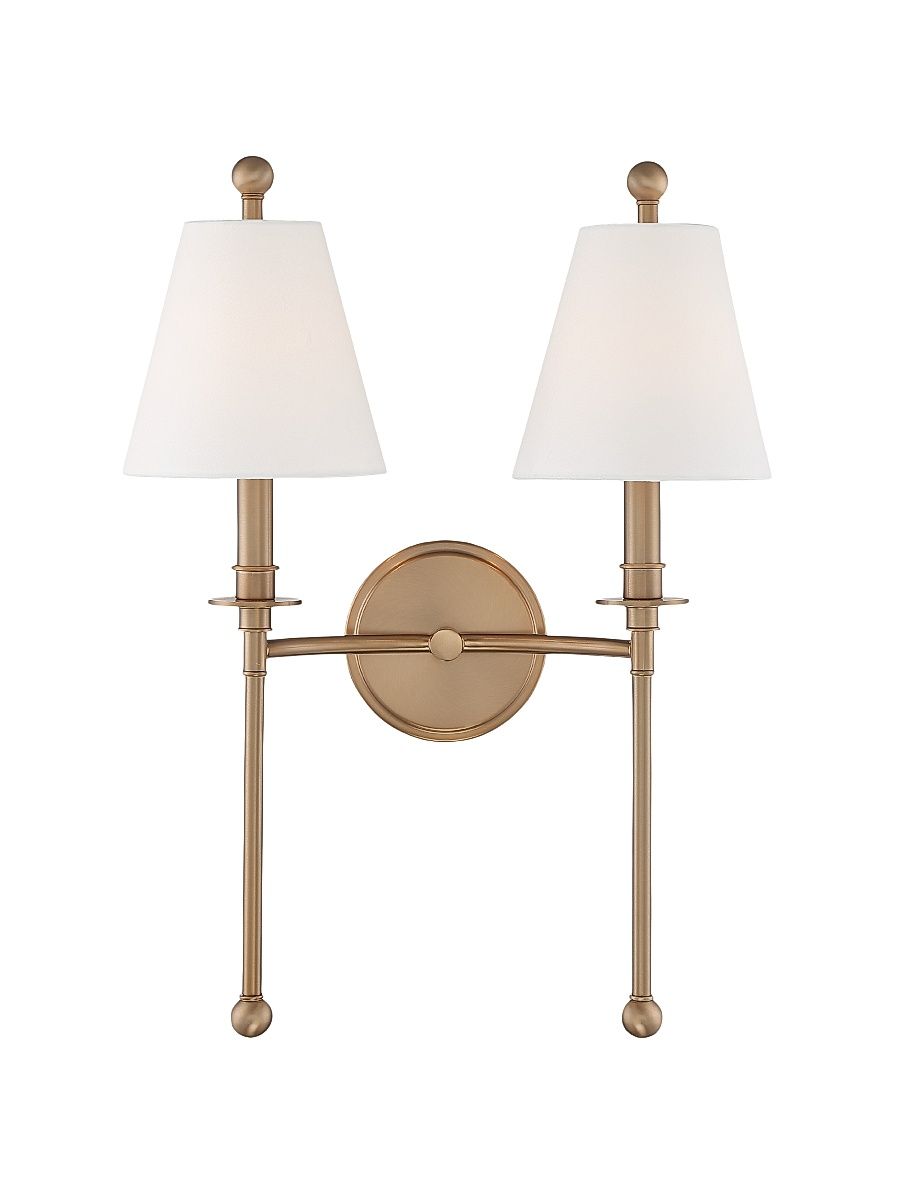 Riverdale 2-Light Wall Mount - Aged Brass