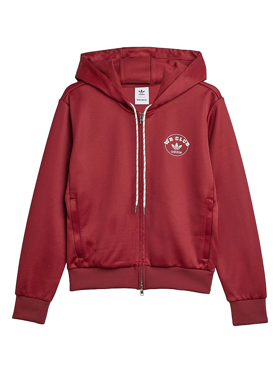 Men's adidas x Wales Bonner WB Club Track Hoodie - Collegiate Burgundy - Size Medium