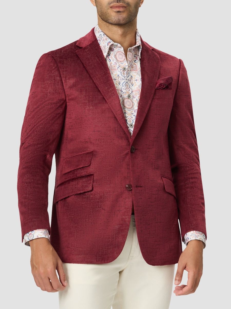 Robert Graham Men's Ramon Woven Sport Coat - Red - Size 40
