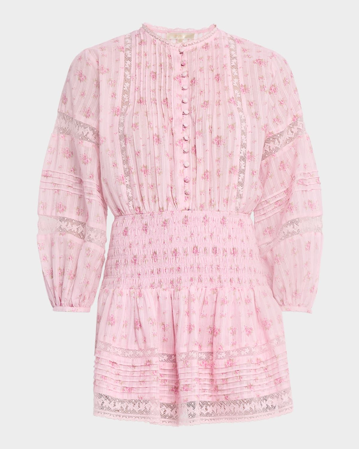 Janis Floral Cotton Voile Mini Dress