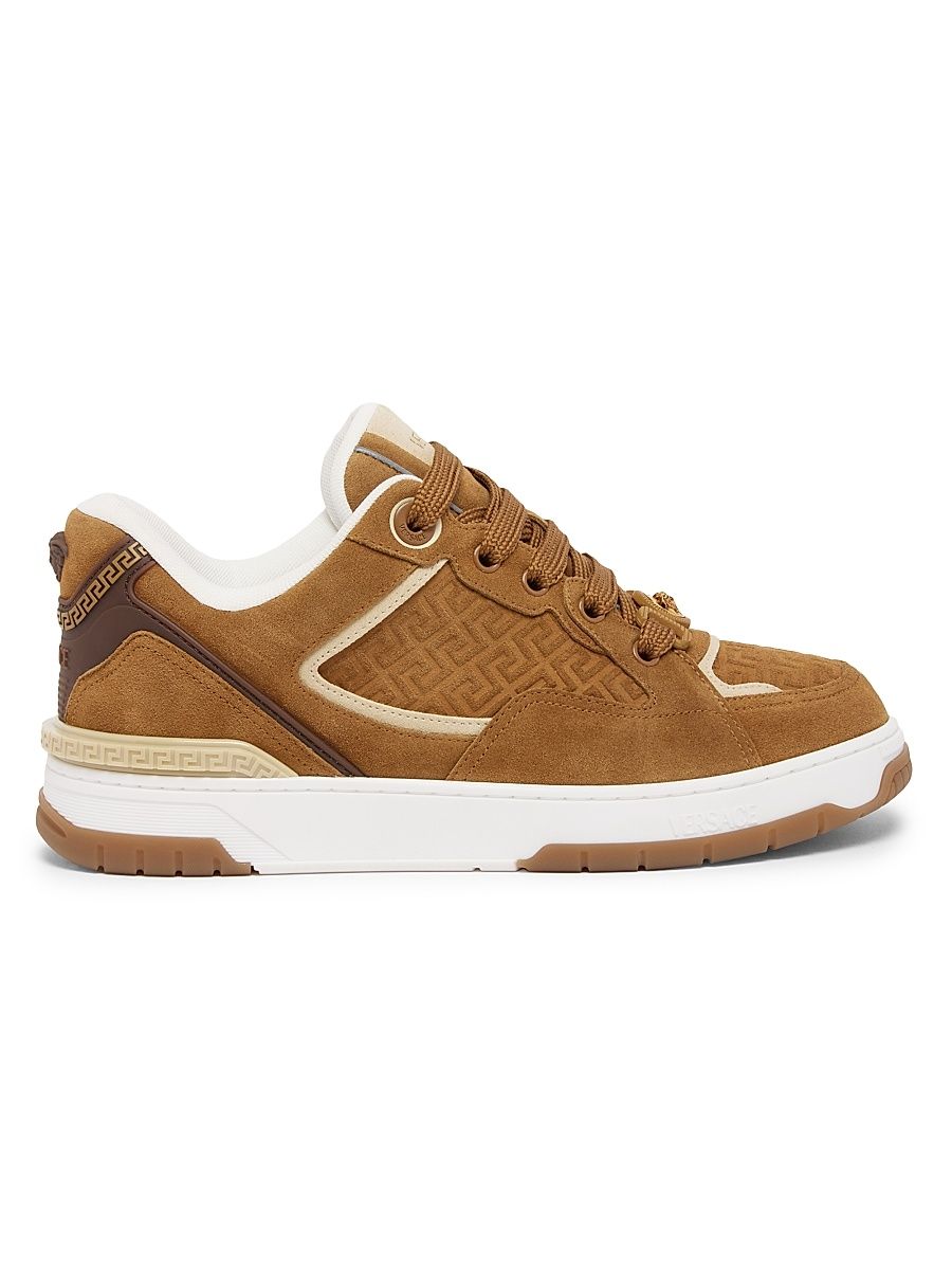 Men's Biggie Basket Suede Low-Top Sneakers - Whiskey Beigeburned Gold - Size 9