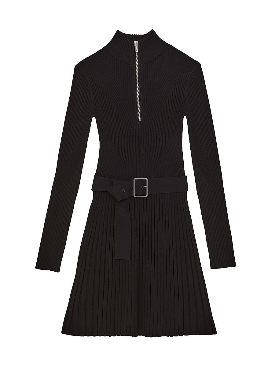 Women's Vienna Knitted Fit & Flare Minidress - Black - Size XL