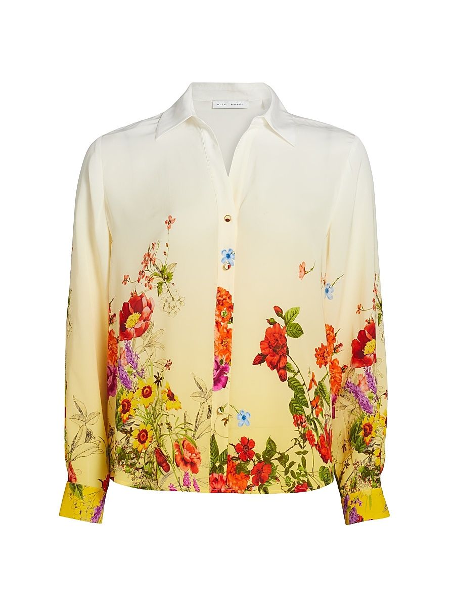 Women's The Tinsley Sunshine Jardin Floral Blouse - Sunshine Jardin Print - Size XL