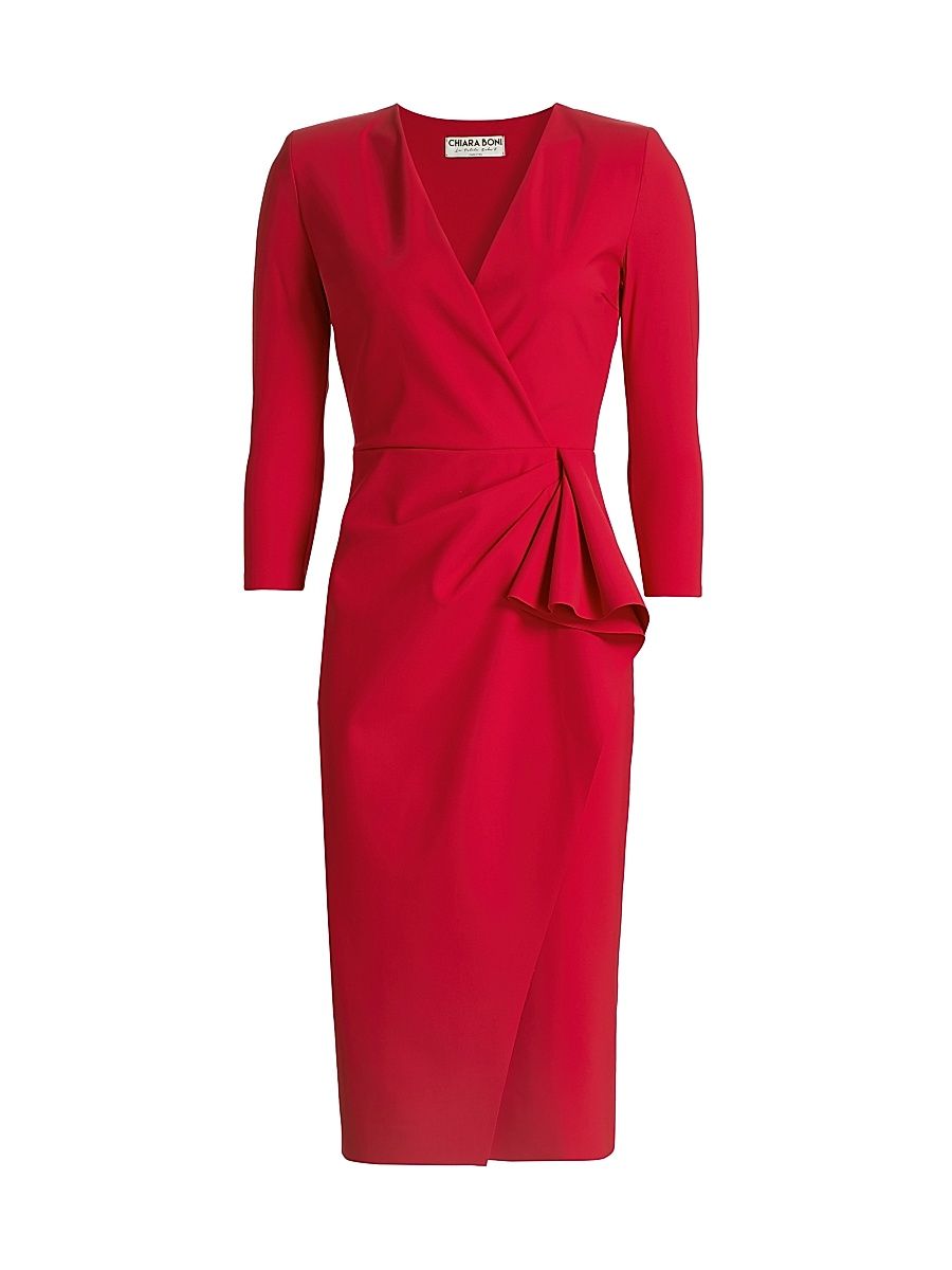 Women's Zuhur Ruffled Midi-Dress - Ruby - Size 8