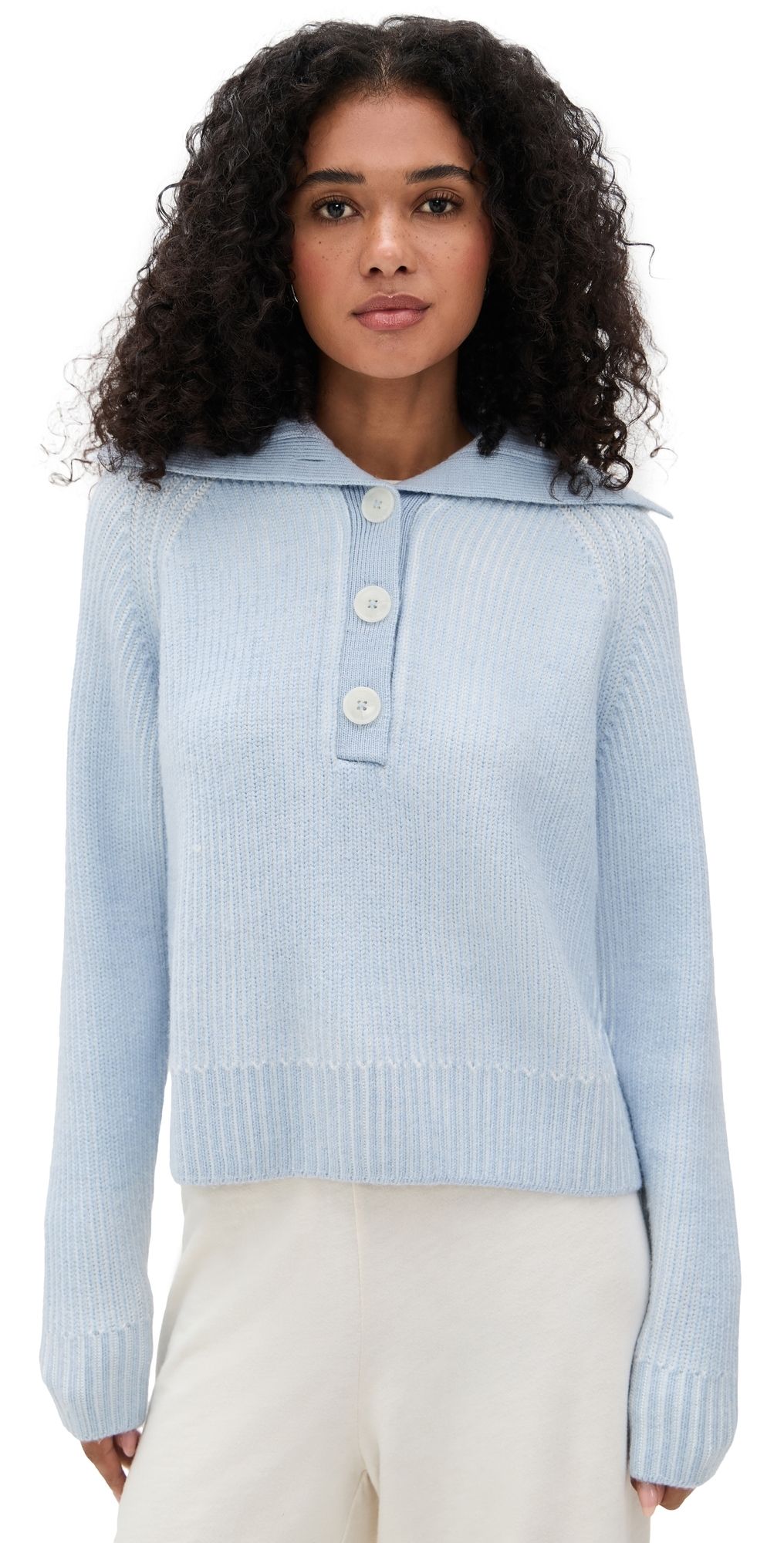 Varley Filey Plated Sweater Mist Blue XL