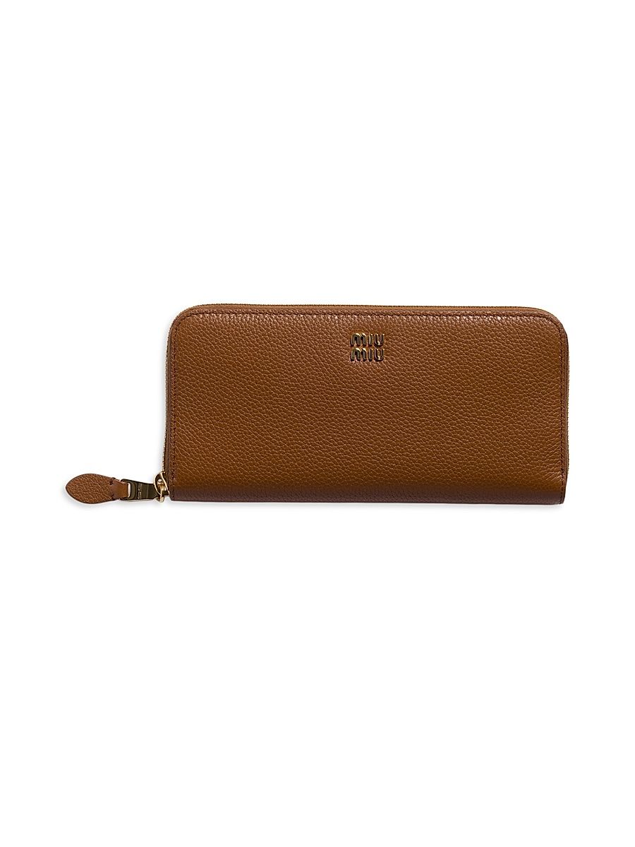 Women's Large Leather Wallet - Brown