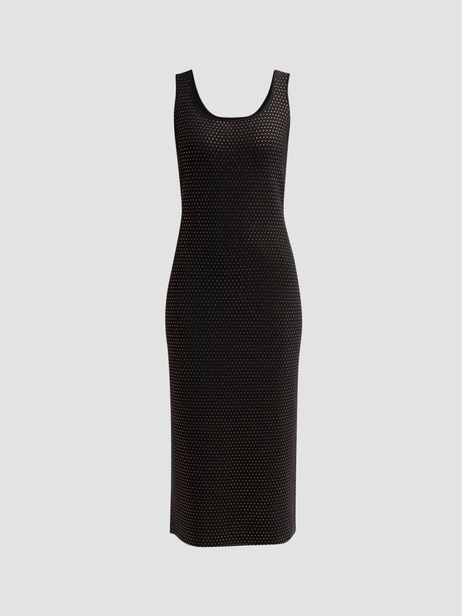 Elie Tahari Women's Blakely Embellished Sweater Midi Dress - Noir With Bronze - Size XL