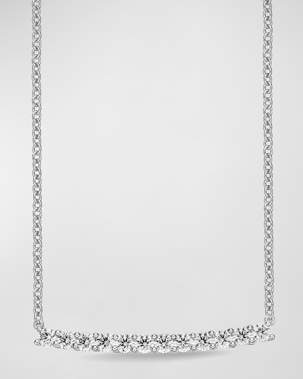 18k White Gold Diamond Bar Necklace