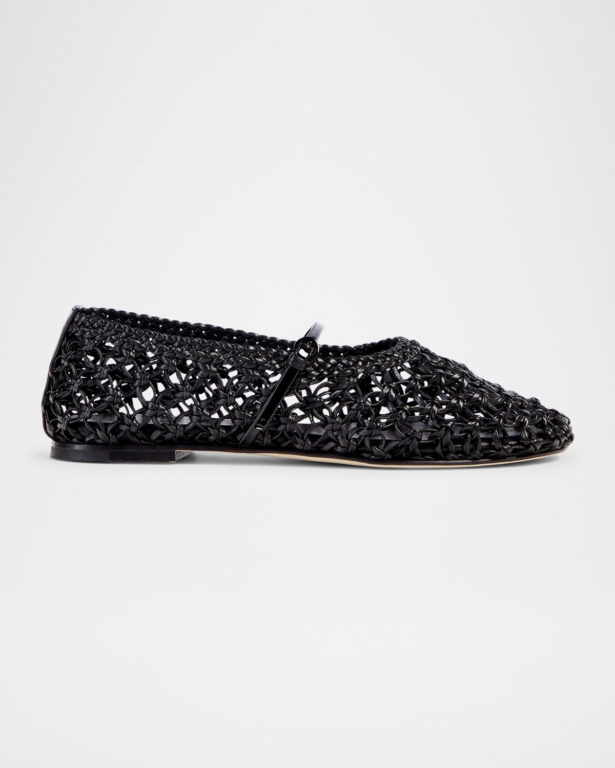 Balla Woven Leather Mary Jane Ballerina Flats