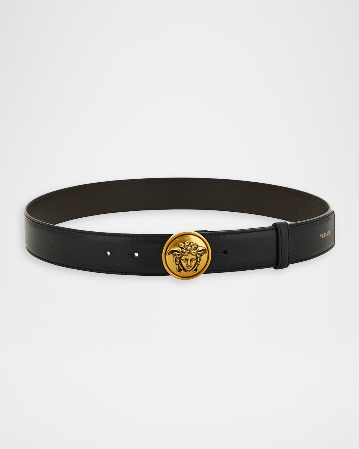 Men & apos;s Leather Medusa-Buckle Belt