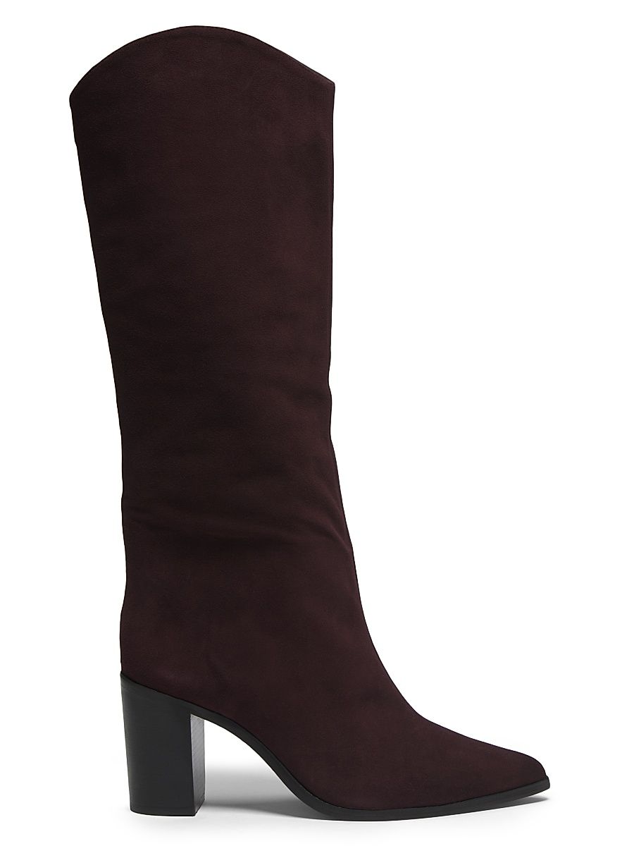 Women's Maryana 85MM Suede Knee-High Boots - Dark Chocolate - Size 11