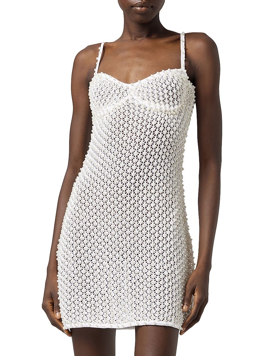 Women's Act II: The Fall Of Icarus Abito Crochet Cotton Minidress - White - Size XS