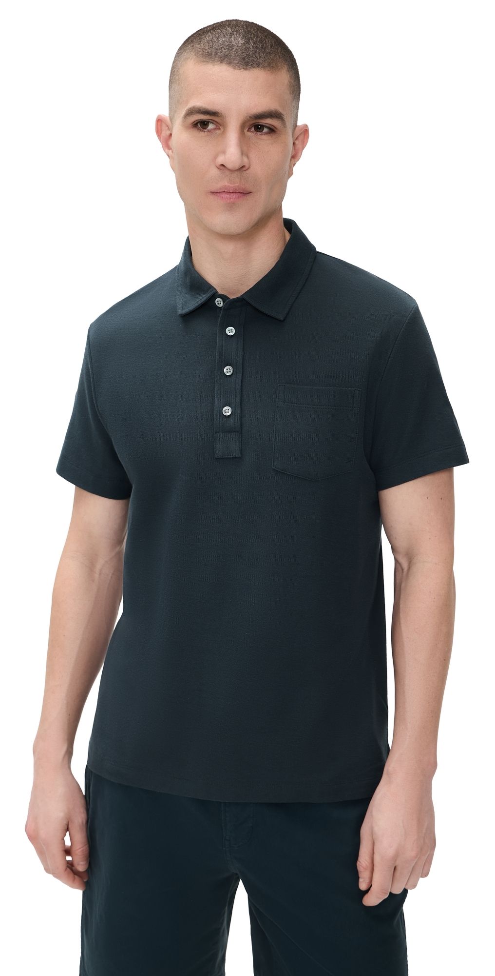 Billy Reid Pensacola Pique Polo Carbon Blue M