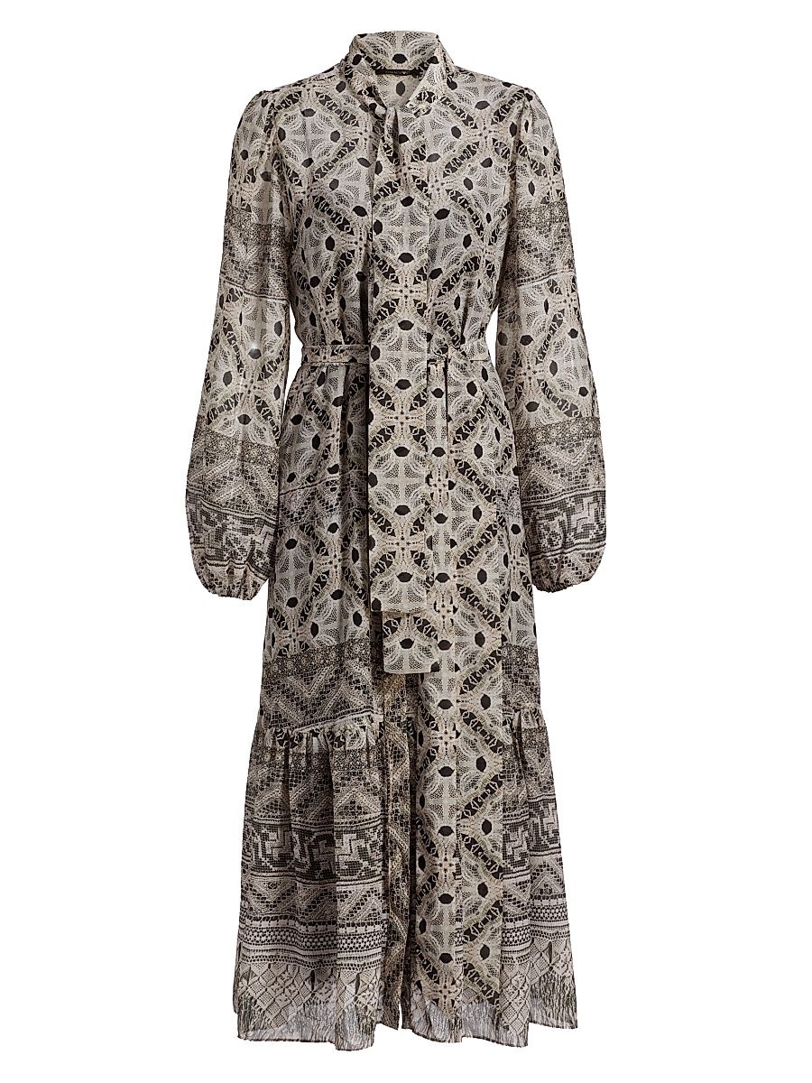 Women's Flint Printed Midi-Dress - Black Multi - Size XXL