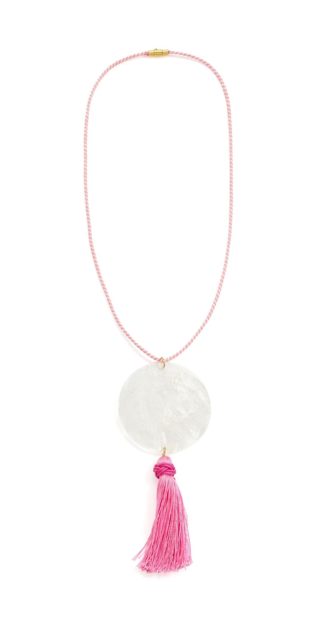 Logan Tay Pink Tassel Shell Necklace Pink One Size