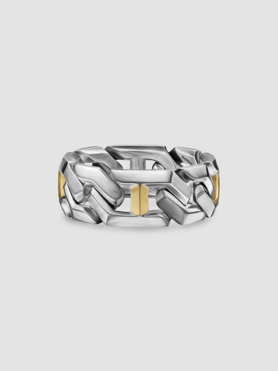 David Yurman Men's Angular Curb Chain Band Ring in Sterling Silver - Silver - Size 8.5