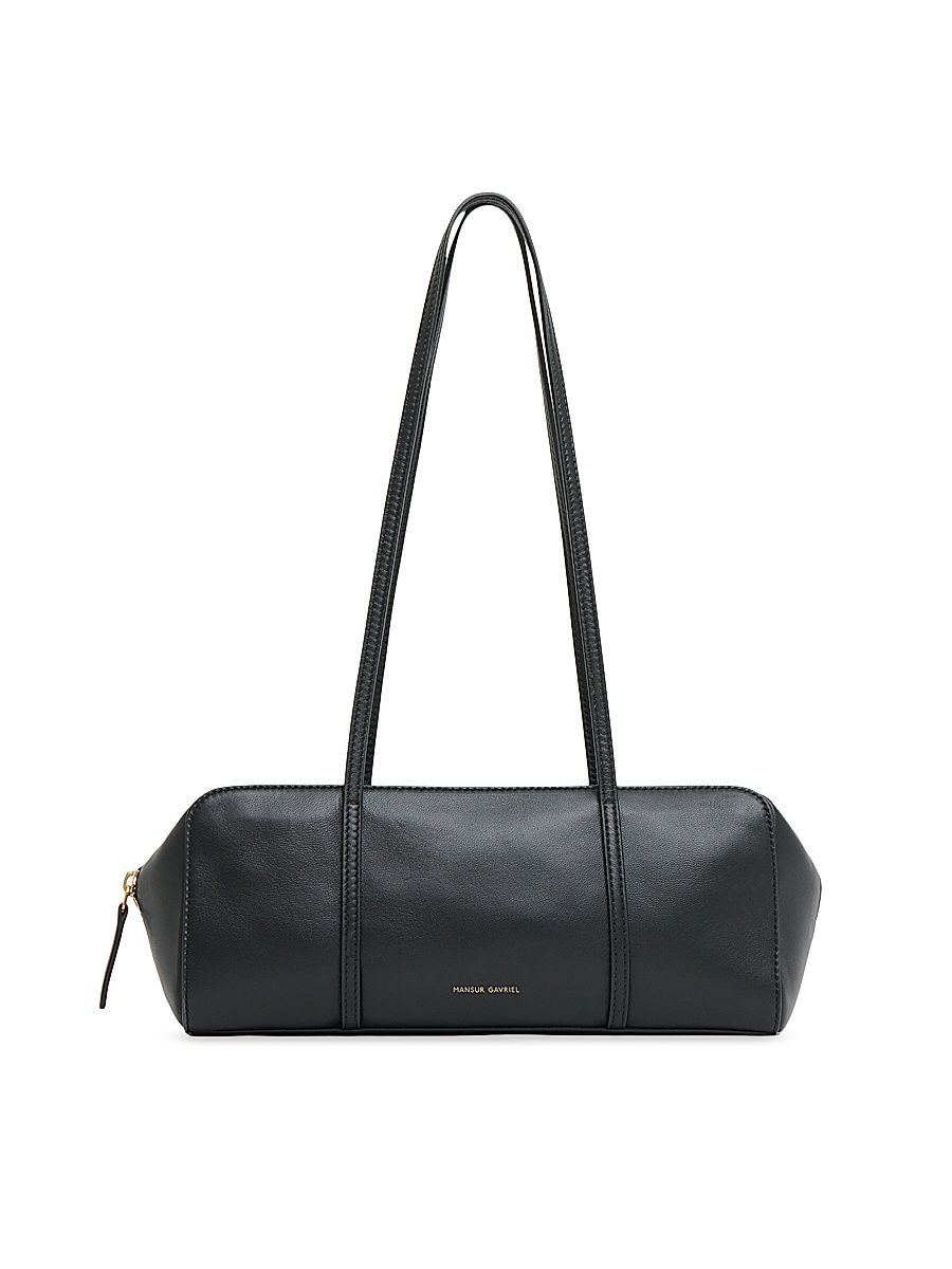 Women's Filo Leather Shoulder Bag - Black