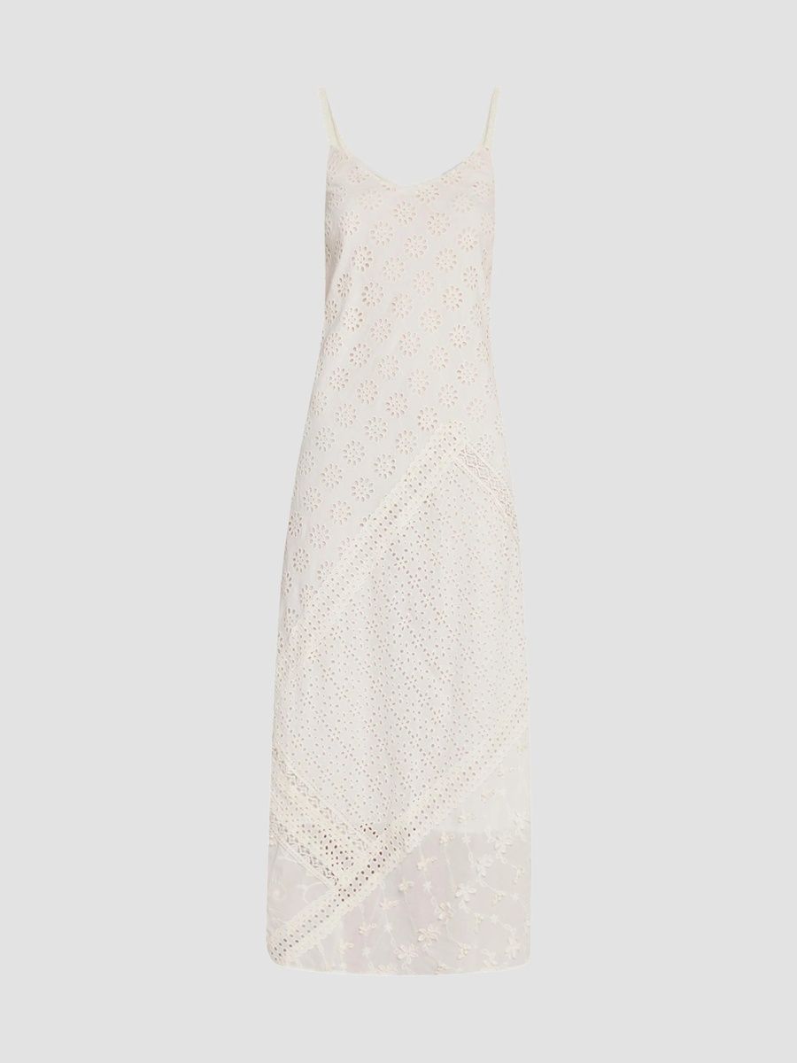Johnny Was Women's Gigi Eyelet-Embroidered Cotton-Blend Maxi Dress - White - Size XS