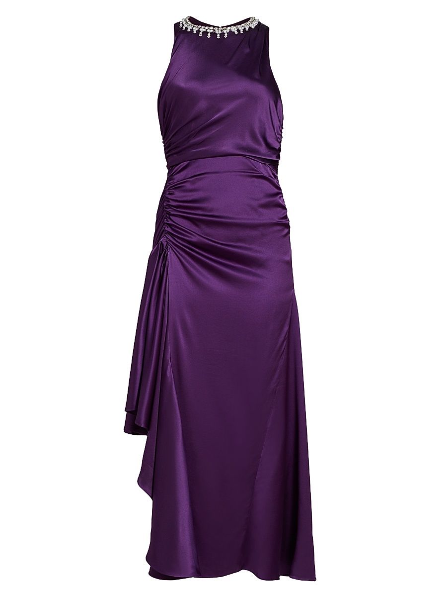 Women's Georgie Silk Midi-Dress - Elderberry - Size 6