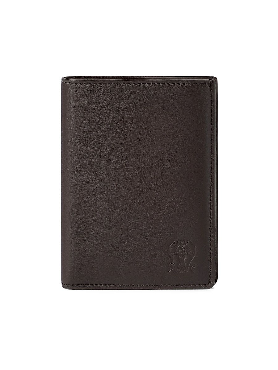 Men's Smooth Calfskin Passport Holder - Rust Brown
