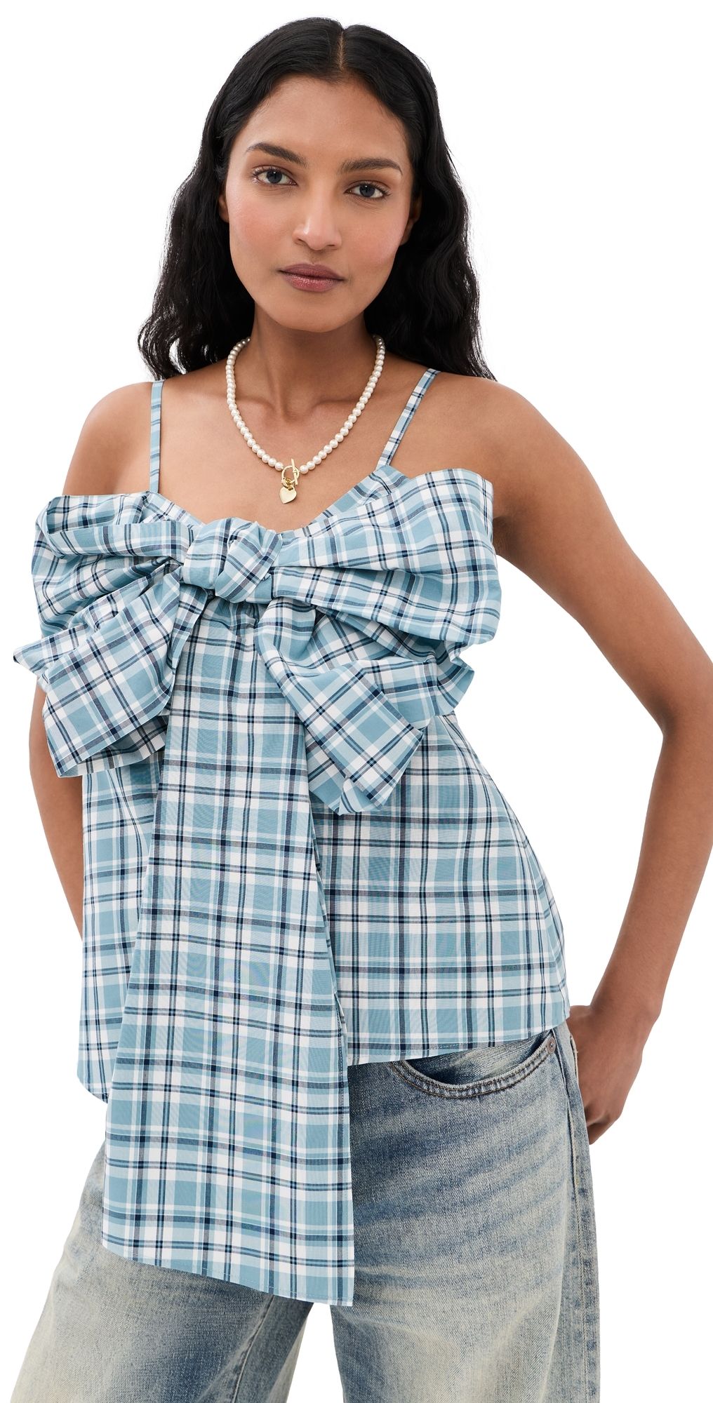 Acne Studios Tanessa Summery Blouse Blue/White 40