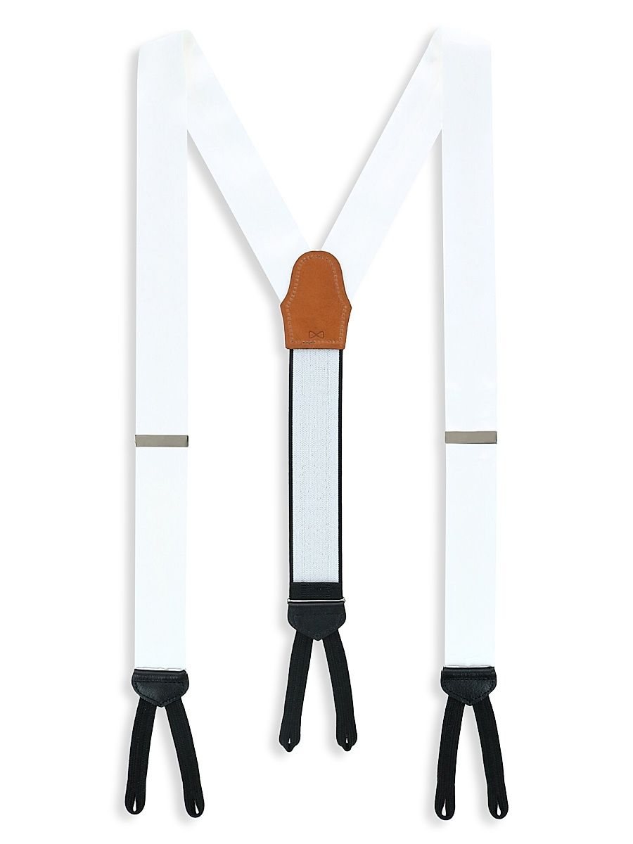 Men's Sutton Silk Suspenders - White